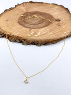 18K Vergoldetes Schmuckset aus 925 Silber – Halskette & Ohrringe Minimalistisch Elegant Brautschmuck | ONDEGO®