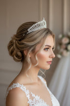 Silber Strass Diadem – Hohe Prinzessinnen-Tiara für Braut, Geburtstag & Festlichkeiten | ONDEGO®