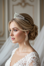 Silber Strass Diadem – Hohe Prinzessinnen-Tiara für Braut, Geburtstag & Festlichkeiten | ONDEGO®