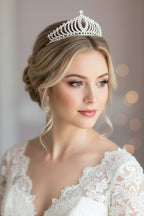 Silber Strass Diadem – Hohe Prinzessinnen-Tiara für Braut, Geburtstag & Festlichkeiten | ONDEGO®