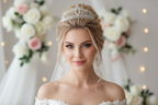 Silber Strass Diadem – Hohe Prinzessinnen-Tiara für Braut, Geburtstag & Festlichkeiten | ONDEGO®