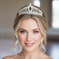 Silber Strass Diadem – Hohe Prinzessinnen-Tiara für Braut, Geburtstag & Festlichkeiten | ONDEGO®