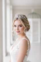 Silber Strass Diadem – funkelnder Haarreif mit Kamm für Brautfrisuren & festliche Anlässe | ONDEGO®