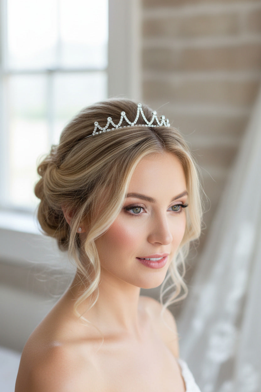 Silber Strass Diadem & Krone – Haarreif für Hochzeit & Brautfrisur | ONDEGO®