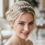 Perlen Strass Haarreif Silber – eleganter Braut Haarschmuck, Tiara für Hochzeit & Anlass | ONDEGO®