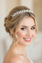 Perlen Strass Haarreif Silber – eleganter Braut Haarschmuck, Tiara für Hochzeit & Anlass | ONDEGO®