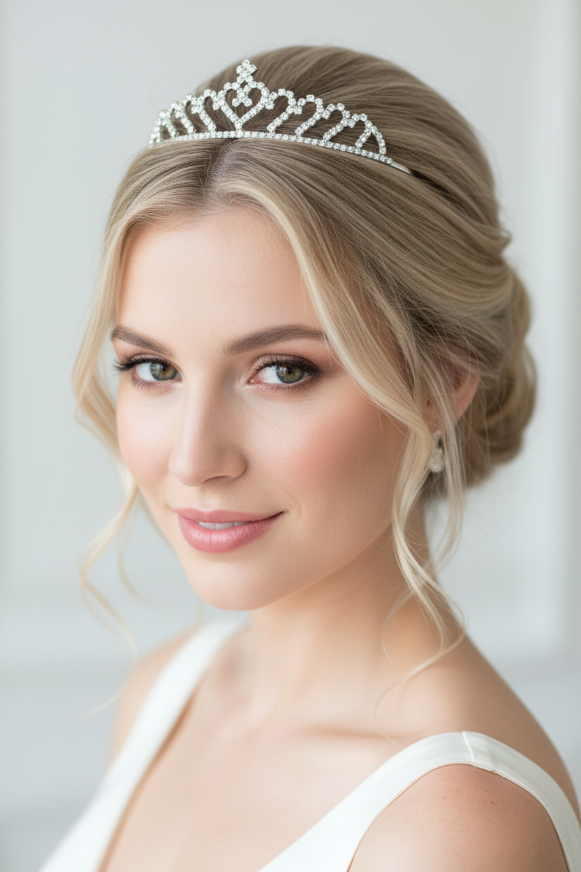 Silber Diadem Herzform – Strass Tiara für Hochzeit, Geburtstag, Kinder & Prinzessinnen-Momente | ONDEGO®