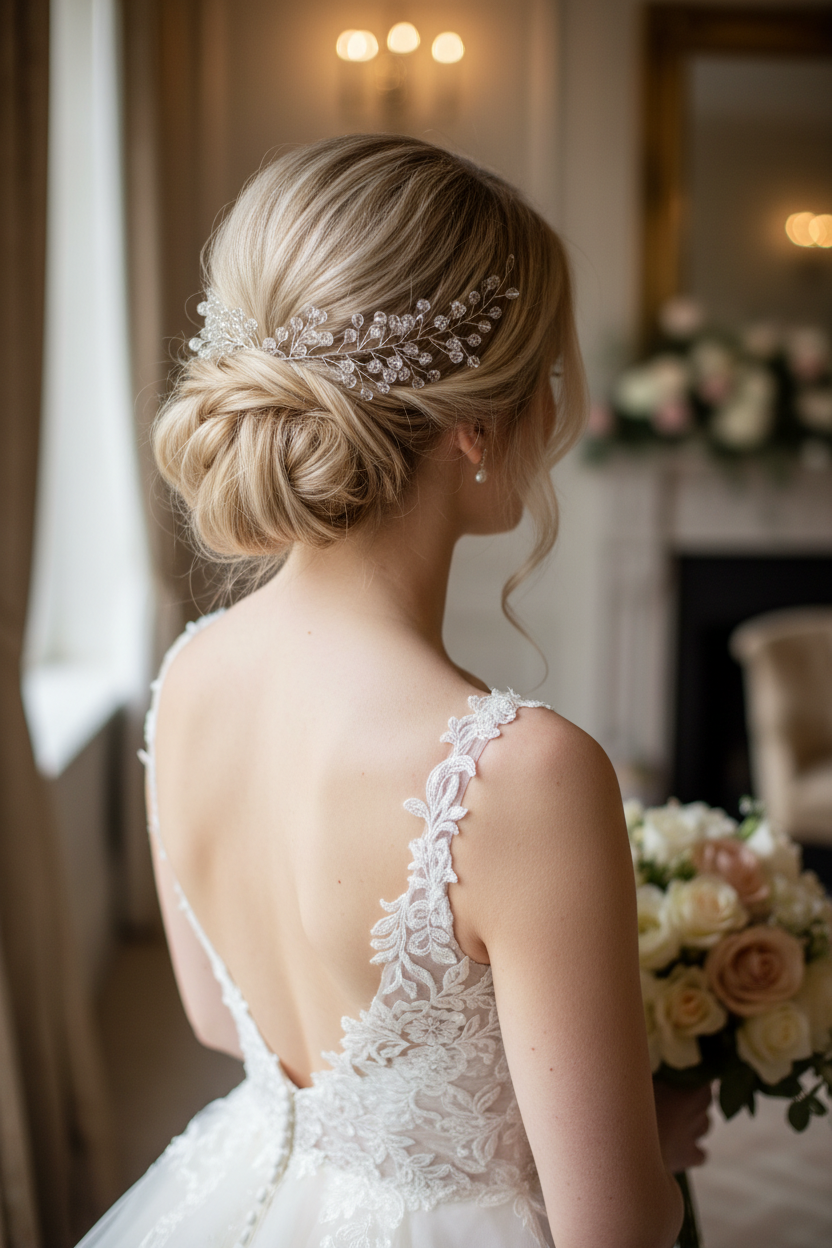 Kristall Haardraht Silber – Brautschmuck Hochzeit | ONDEGO®