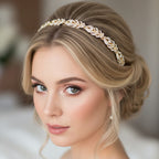 Vintage Strass Diadem Gold – filigrane Haarranke im Boho-Stil für Hochzeit, Brautfrisur & Abiball | ONDEGO®