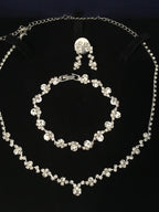 Brautschmuck Set Silber – Rückenkette, Collier, Armband & Ohrringe mit Strass | ONDEGO®