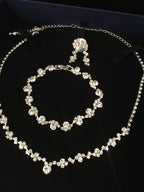 Brautschmuck Set Silber – Rückenkette, Collier, Armband & Ohrringe mit Strass | ONDEGO®