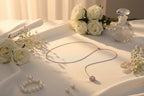 ONDEGO® Rückenkette Schmuckset Roségold – 2in1 Kette & Rückenkettchen mit Zirkonia, Ohrringe & Armband