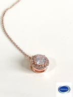 ONDEGO® Rückenkette Schmuckset Roségold – 2in1 Kette & Rückenkettchen mit Zirkonia, Ohrringe & Armband