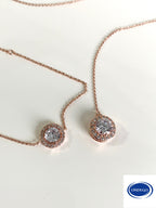 ONDEGO® Rückenkette Schmuckset Roségold – 2in1 Kette & Rückenkettchen mit Zirkonia, Ohrringe & Armband