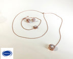 ONDEGO® Rückenkette Schmuckset Roségold – 2in1 Kette & Rückenkettchen mit Zirkonia, Ohrringe & Armband