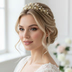 Antik Gold Diadem – Vintage Tiara mit Strass & Perlen für Hochzeit, Braut & Abiball | ONDEGO®