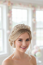 Gold Vintage Diadem – Strass & Perlen Tiara für Hochzeit, Braut, Königin & Abiball | ONDEGO®