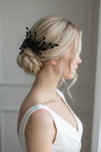 Schwarzer Haarkamm mit Glasschliffperlen – Eleganter Haarschmuck für festliche Anlässe | ONDEGO®