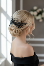 Schwarzer Haarkamm mit Glasschliffperlen – Eleganter Haarschmuck für festliche Anlässe | ONDEGO®