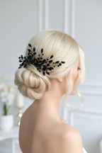 Schwarzer Haarkamm mit Glasschliffperlen – Eleganter Haarschmuck für festliche Anlässe | ONDEGO®
