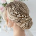 Haarkamm Strass Gold – Eleganter Brautschmuck mit Glanz | ONDEGO®
