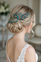 Haarnadel Hellblau – Dezenter Haarschmuck in Silber | ONDEGO®