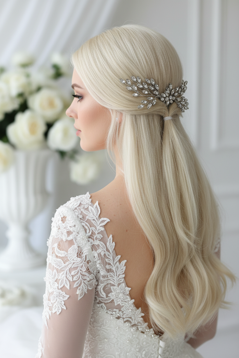 Haarkamm Strass Silber – Eleganter Brautschmuck mit Glanz | ONDEGO®