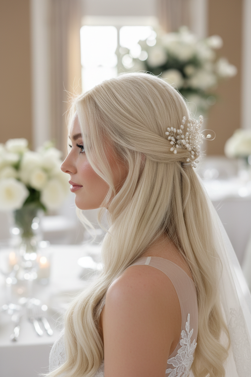 Haarkamm Passion – Ivory Perlen & Kristalle | Silber | ONDEGO®