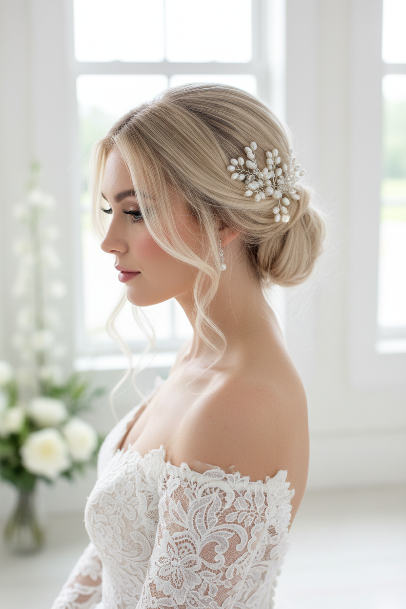 Haarkamm Passion – Ivory Perlen & Kristalle | Silber | ONDEGO®