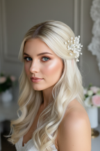 Haarkamm Passion – Ivory Perlen & Kristalle | Silber | ONDEGO®