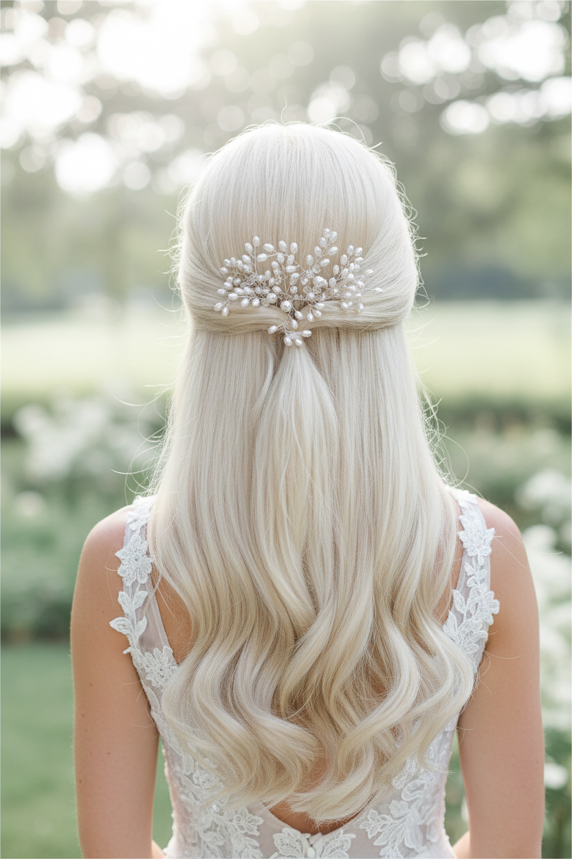 Haarkamm Passion – Ivory Perlen & Kristalle | Silber | ONDEGO®