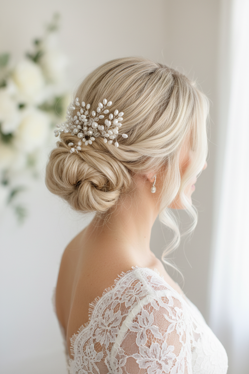 Haarkamm Passion – Ivory Perlen & Kristalle | Silber | ONDEGO®