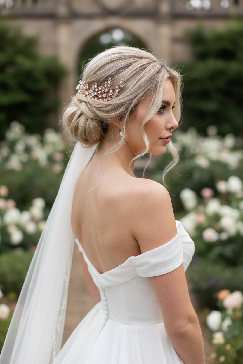 Haarkamm Strass Rosegold – Eleganter Brautschmuck mit Glanz | ONDEGO®