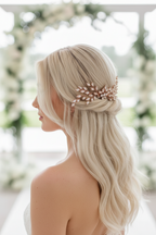 Haarkamm Strass Rosegold – Eleganter Brautschmuck mit Glanz | ONDEGO®