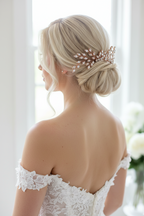 Haarkamm Strass Rosegold – Eleganter Brautschmuck mit Glanz | ONDEGO®