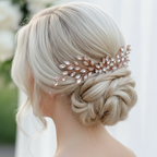 Haarkamm Strass Rosegold – Eleganter Brautschmuck mit Glanz | ONDEGO®