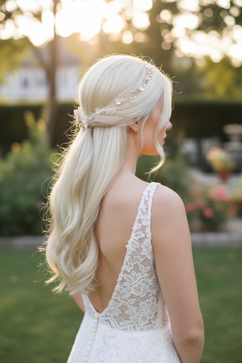 3D Haardraht Rosegold mit Blüten & Perlen – Brautschmuck Haarschmuck Hochzeit Blush Ivory – ONDEGO®