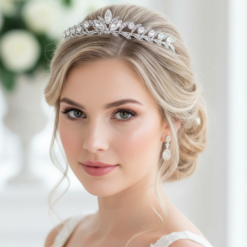 Silber Strass Diadem – Edle Tiara für Braut, Geburtstag & besondere Anlässe | ONDEGO®