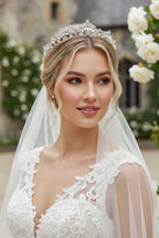 Silber Strass Diadem – große Tiara für Hochzeit, Braut, Ball & Geburtstag | ONDEGO®