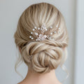 Elegante Haarnadel Roségold mit Strass & Blüte – Braut Haarschmuck für Hochzeit, Steckfrisuren & besondere Anlässe | ONDEGO®