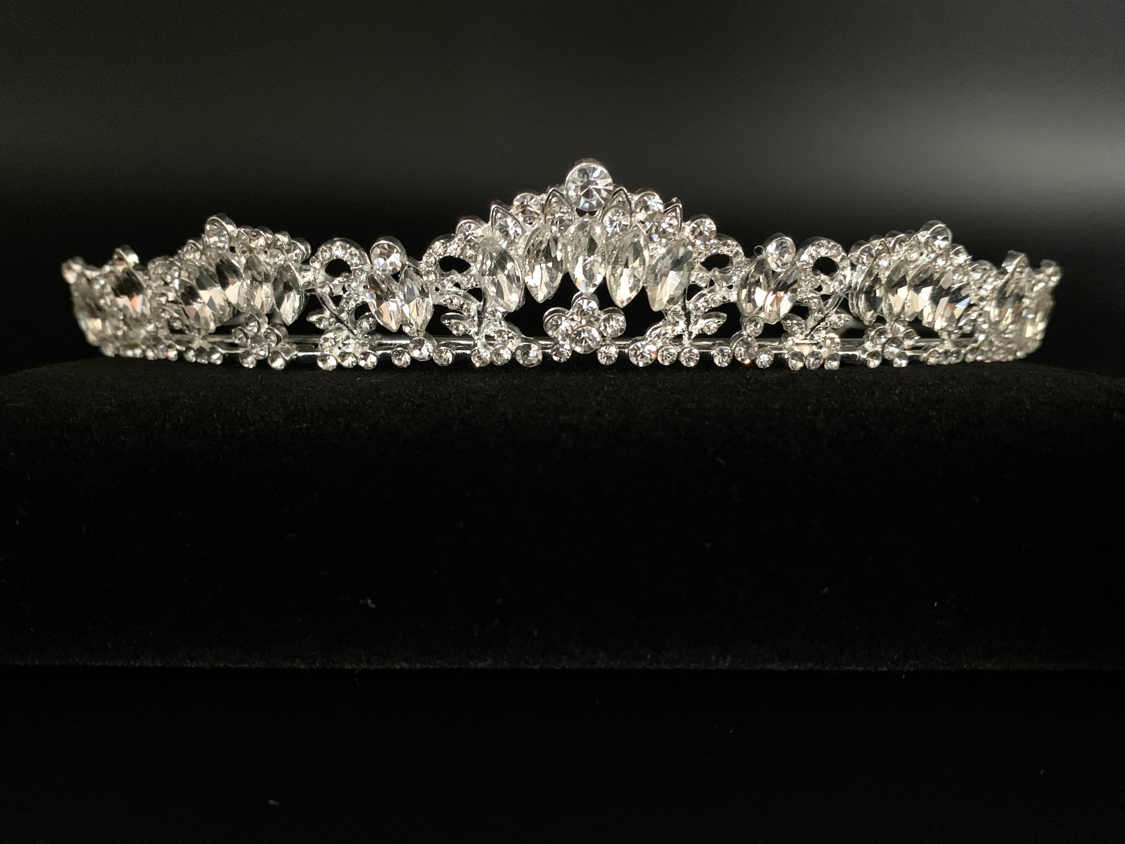 Silber Strass Diadem – große Tiara für Hochzeit, Braut, Ball & Geburtstag | ONDEGO®