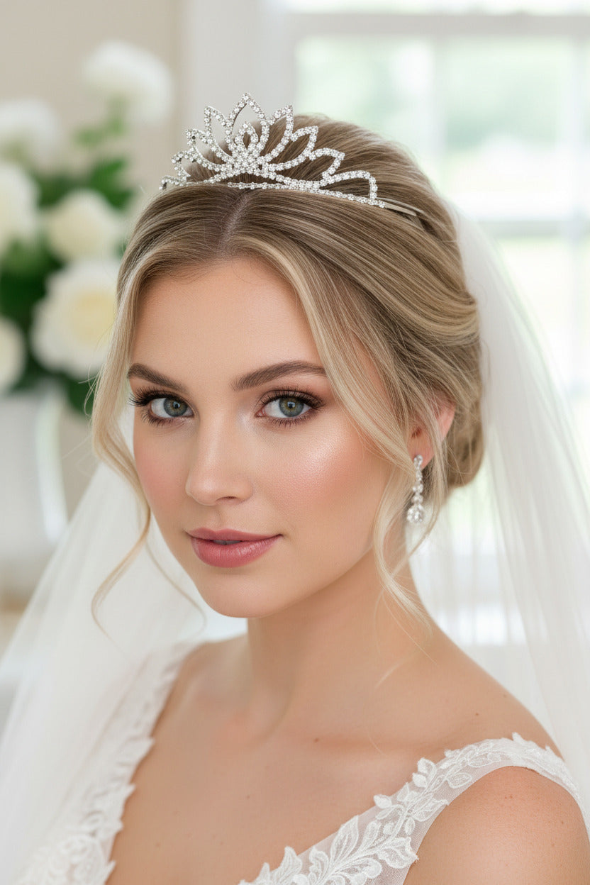 Silber Strass Diadem – Krone für Hochzeit, Geburtstag & Prinzessinnen-Look | ONDEGO®
