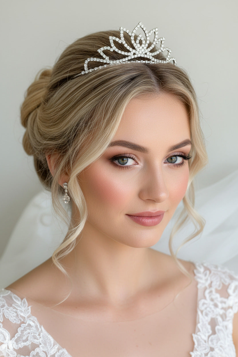 Silber Strass Diadem – Krone für Hochzeit, Geburtstag & Prinzessinnen-Look | ONDEGO®