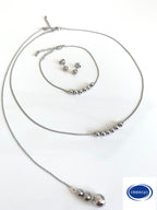 Silbernes Rückenkette Schmuckset – dezentes 4-teiliges Set für Braut & besondere Anlässe | ONDEGO®