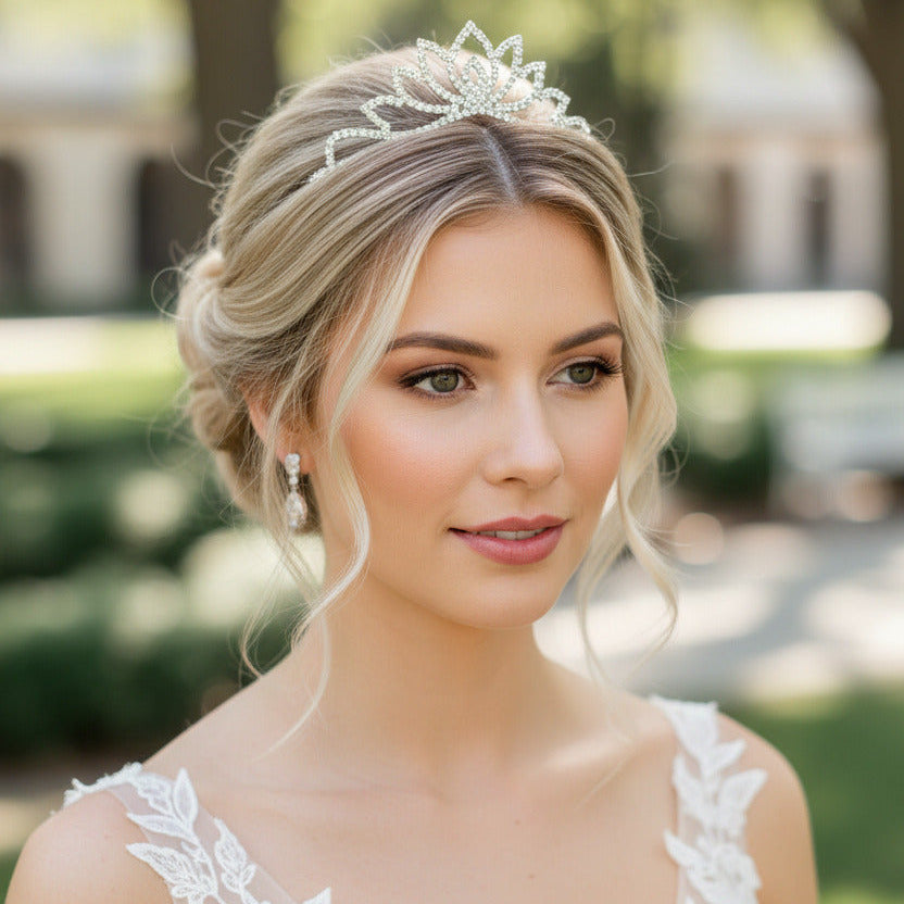 Silber Strass Diadem – Krone für Hochzeit, Geburtstag & Prinzessinnen-Look | ONDEGO®