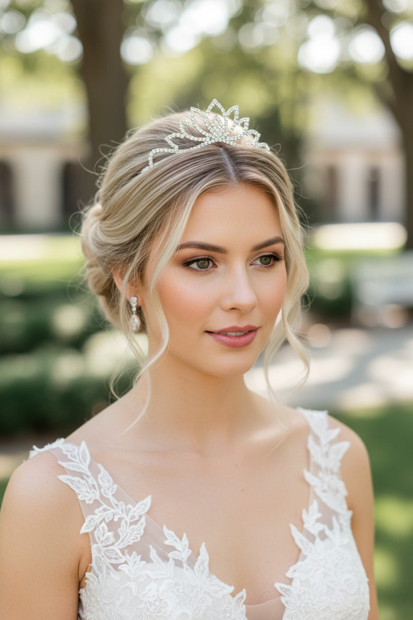 Silber Strass Diadem – Krone für Hochzeit, Geburtstag & Prinzessinnen-Look | ONDEGO®