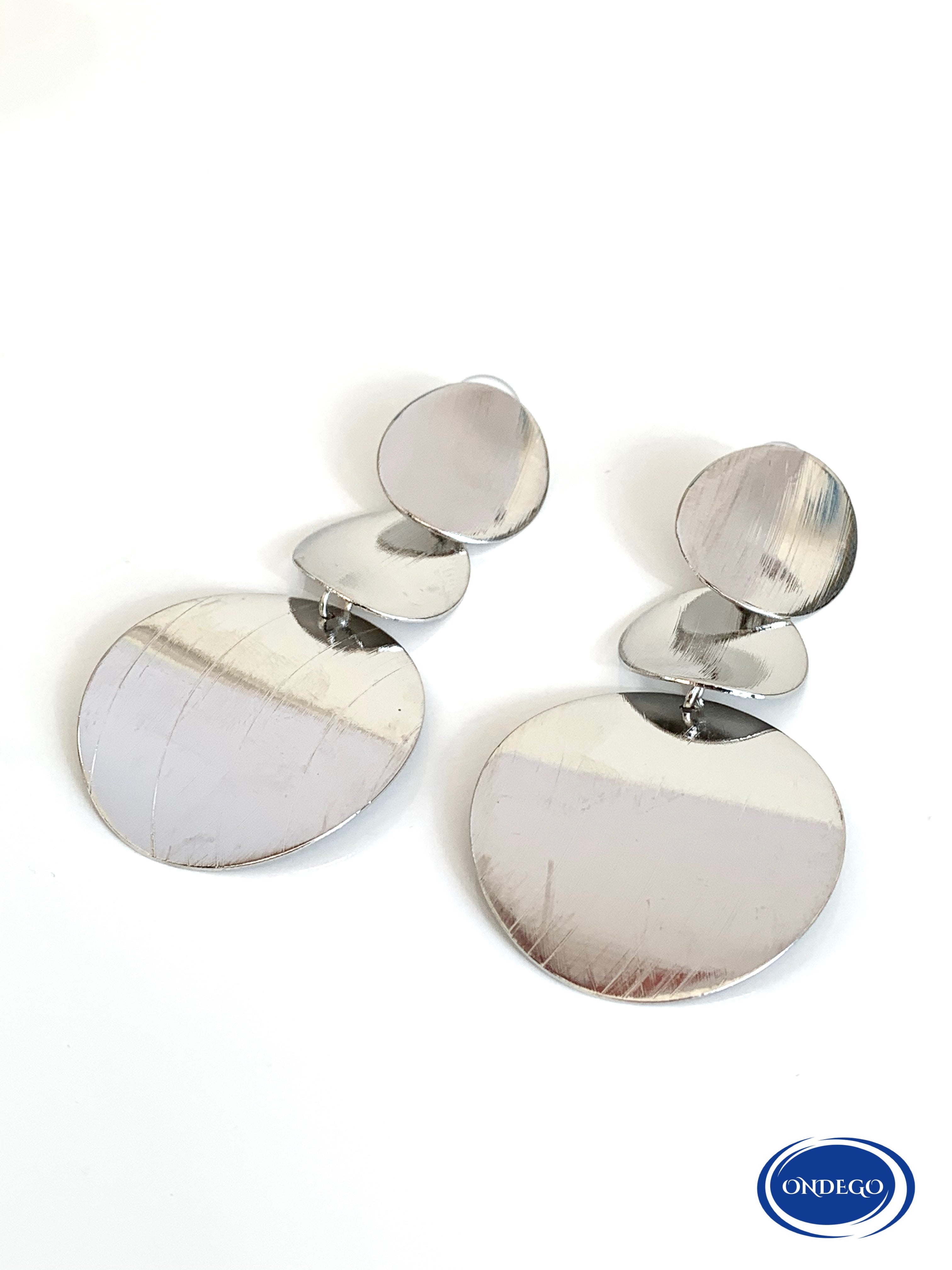 Silber Statement Ohrringe Damen – Große Hängeohrringe mit Plättchen Design | ONDEGO®