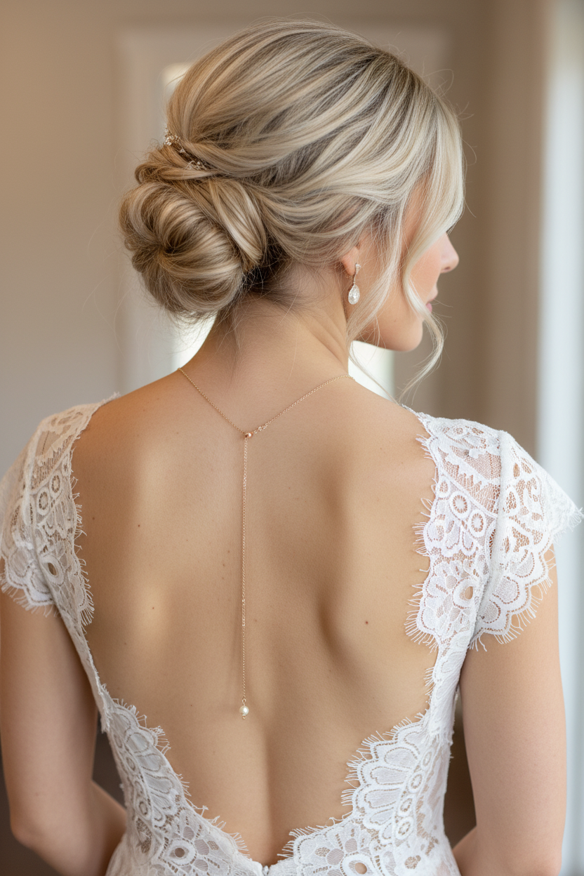 Rosegold Schmuckset mit Perlen – elegantes 2-in-1 Rückenkette-Set für Braut & besondere Anlässe | ONDEGO®