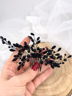 Schwarzer Haarkamm mit Glasschliffperlen – Eleganter Haarschmuck für festliche Anlässe | ONDEGO®
