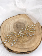 Haarkamm Strass Gold – Eleganter Brautschmuck mit Glanz | ONDEGO®
